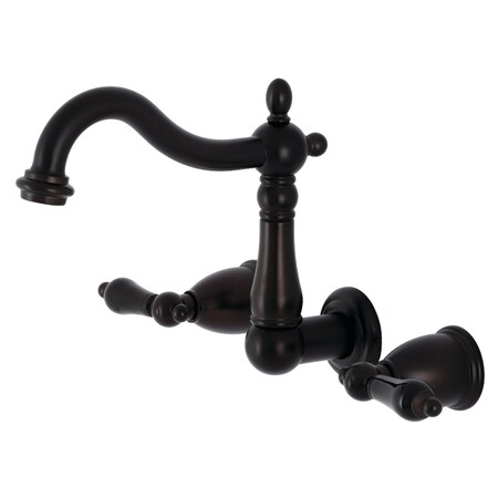 Kingston Brass KS1255PKL Duchess 2-Handle Wall Mount Bathroom Faucet, Oil Rubbed Brnz KS1255PKL
